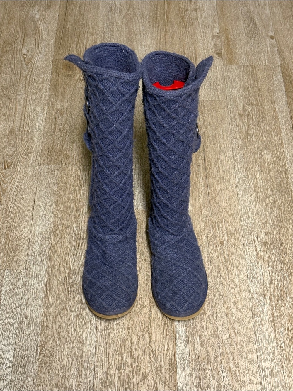 UGG BLUE LATTICE CARDY TALL SWEATER BOOTS SIZE 9